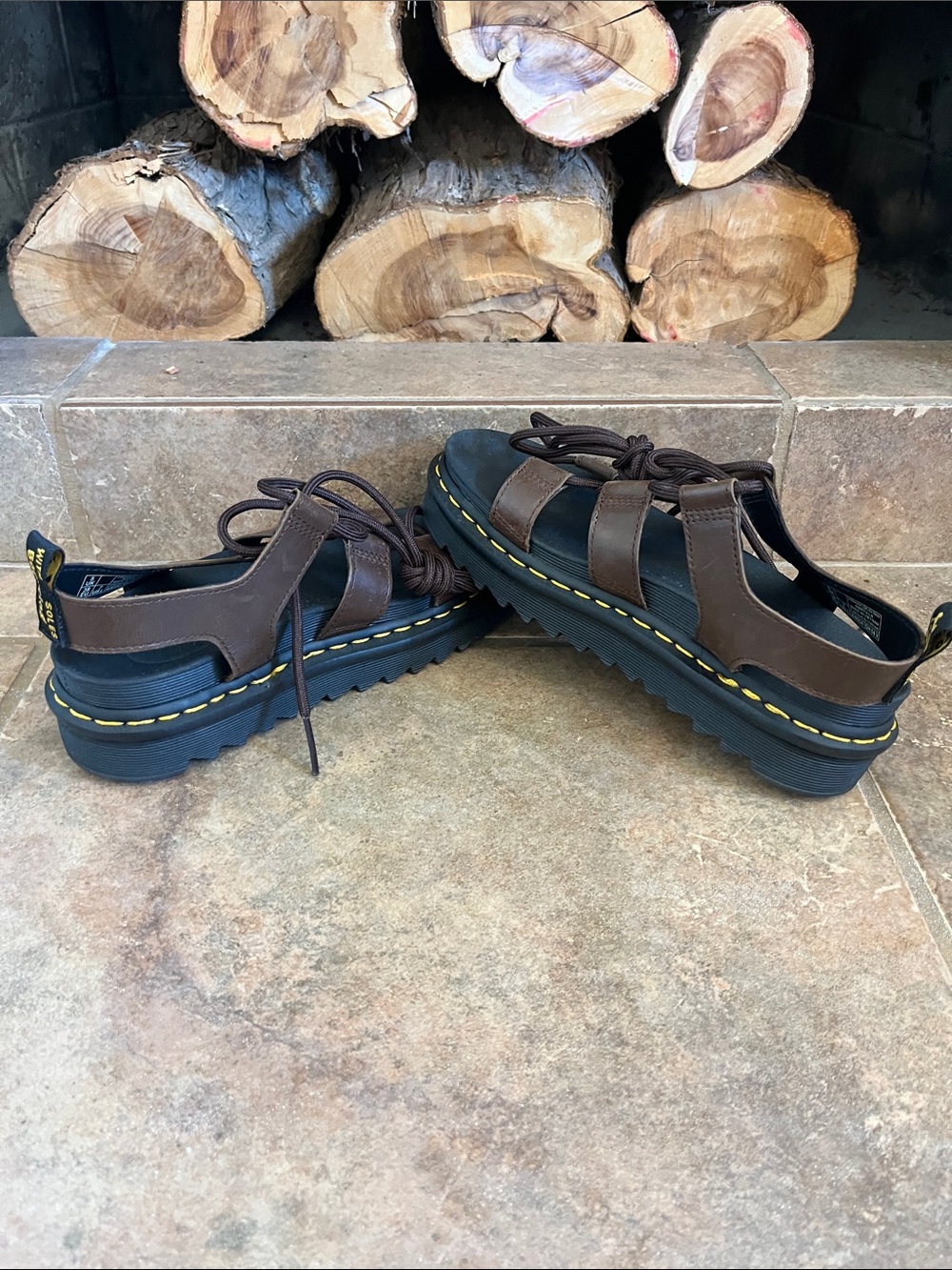 Dr. Martens Brown Leather Nartilla Lace Up Sandal - Women’s US 7